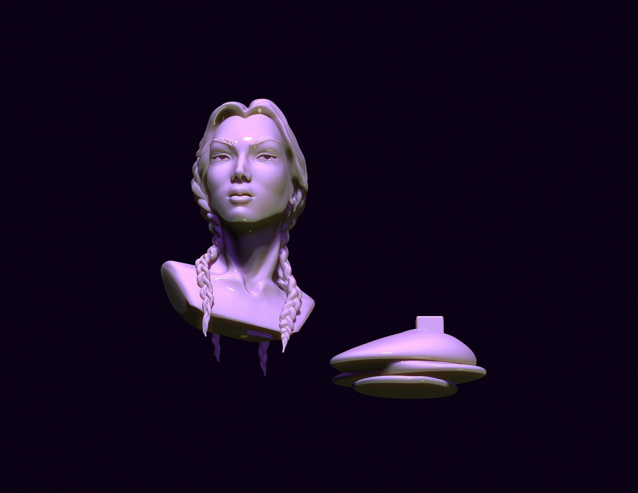 bust of an asian girl 3D print model_5