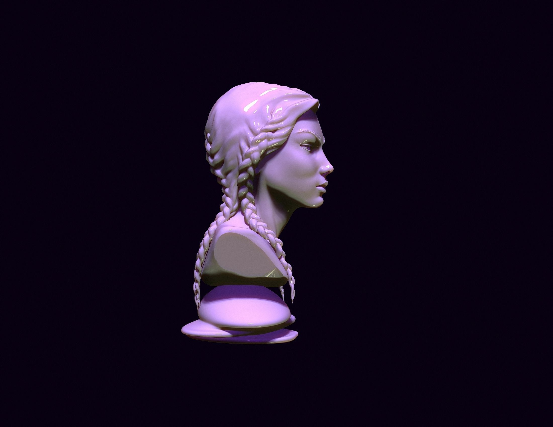 bust of an asian girl 3D print model_11