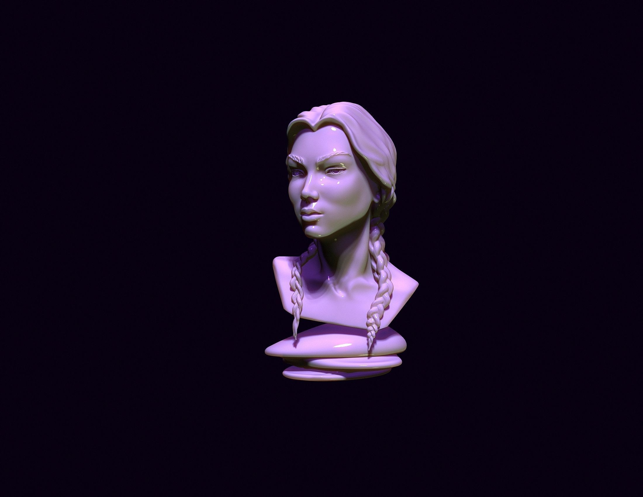 bust of an asian girl 3D print model_3