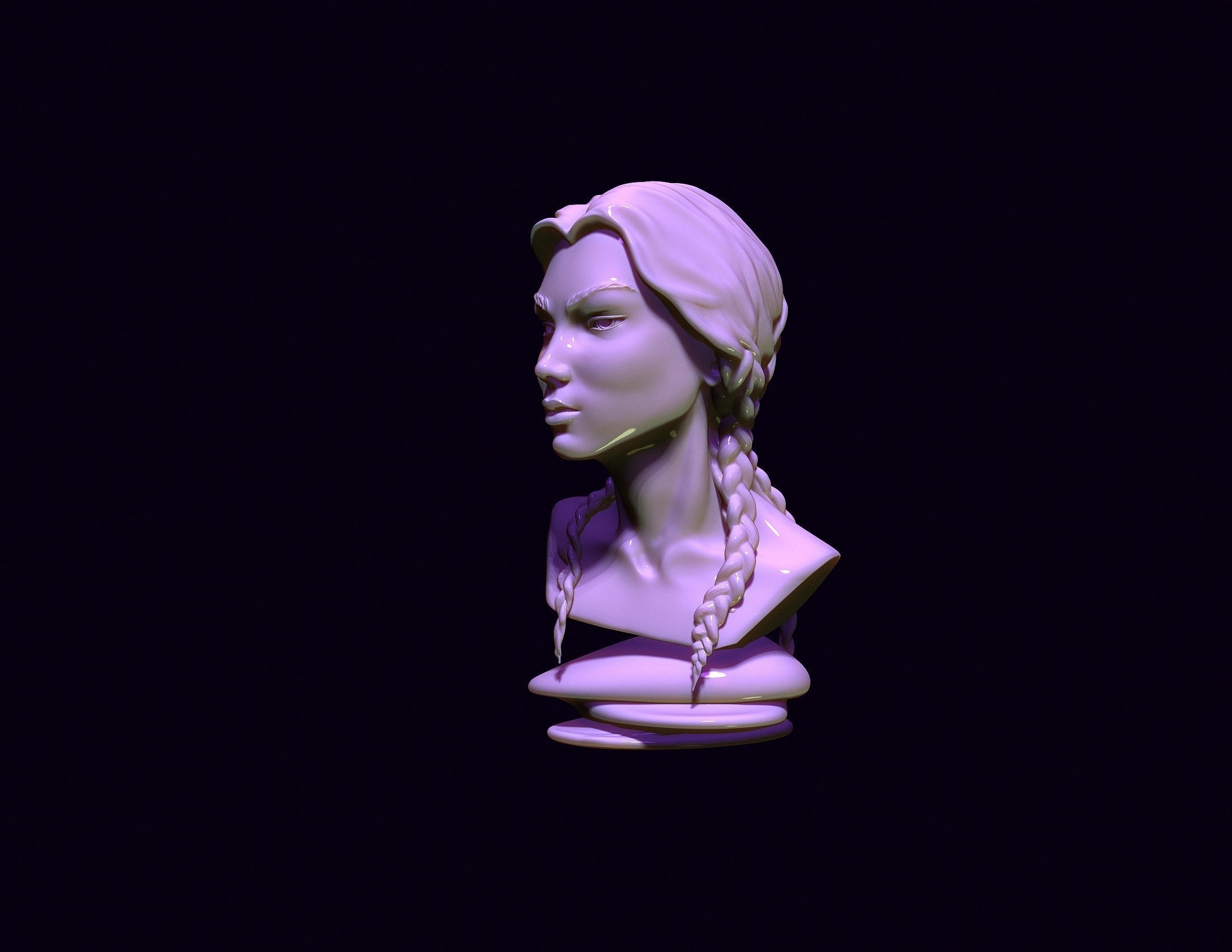 bust of an asian girl 3D print model_1