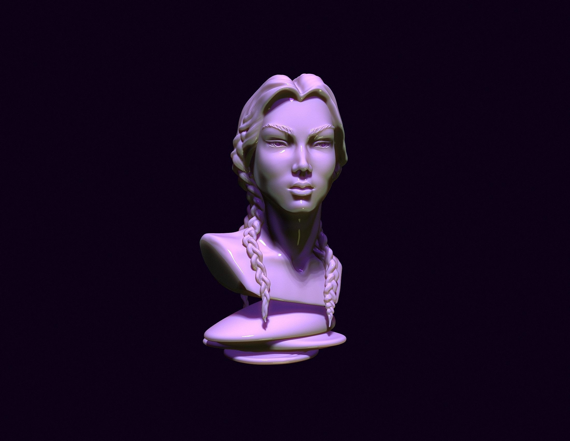 bust of an asian girl 3D print model_14