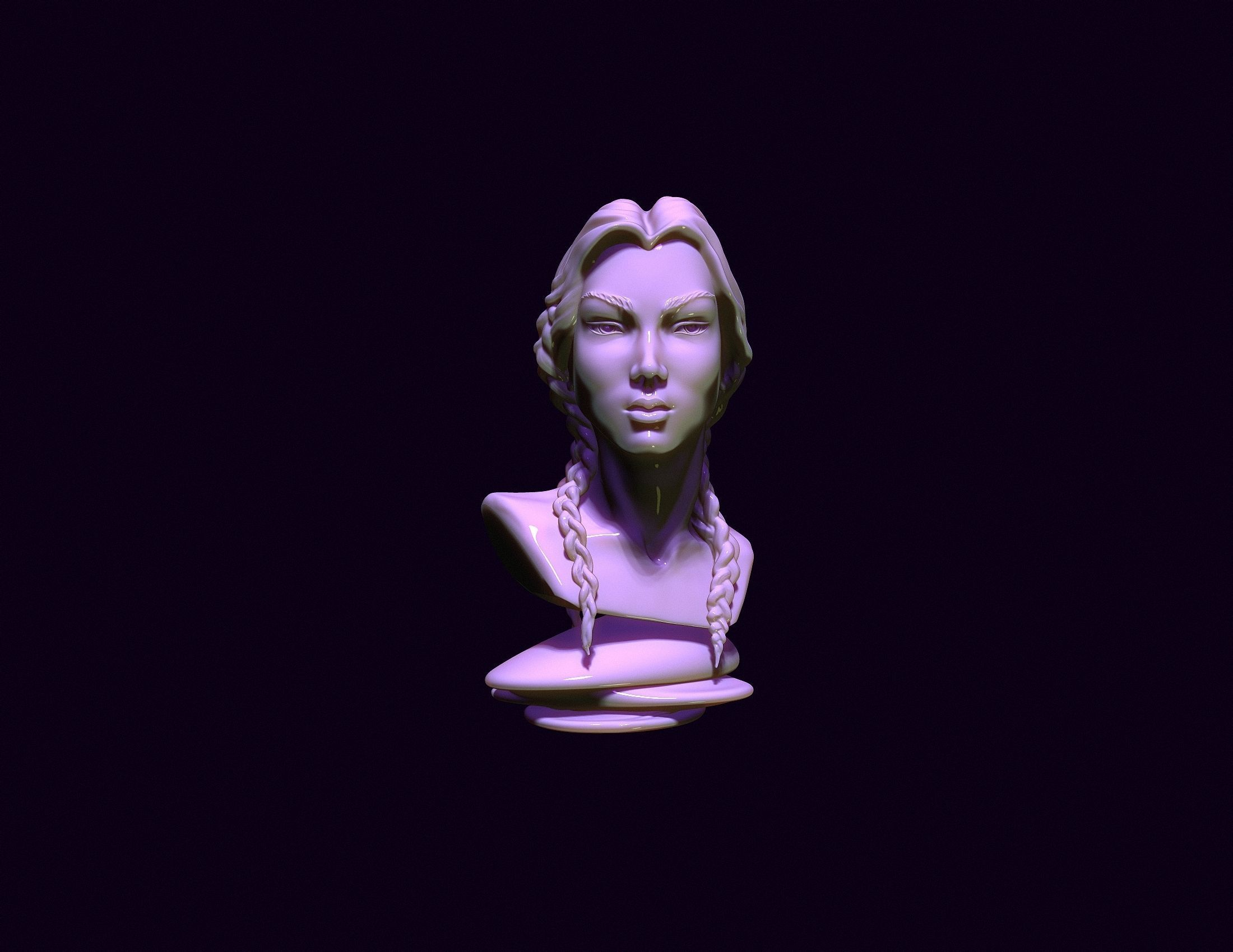 bust of an asian girl 3D print model_2