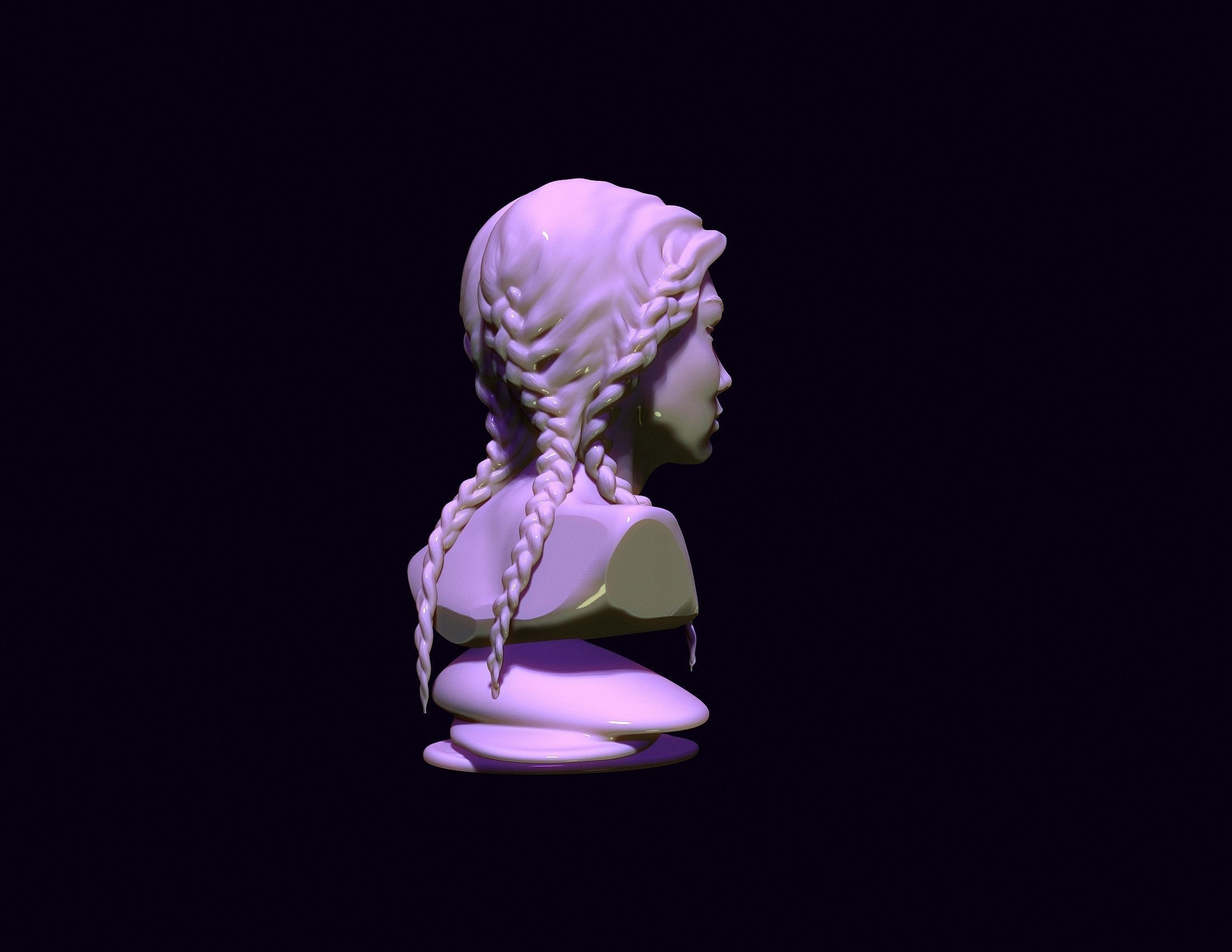 bust of an asian girl 3D print model_10