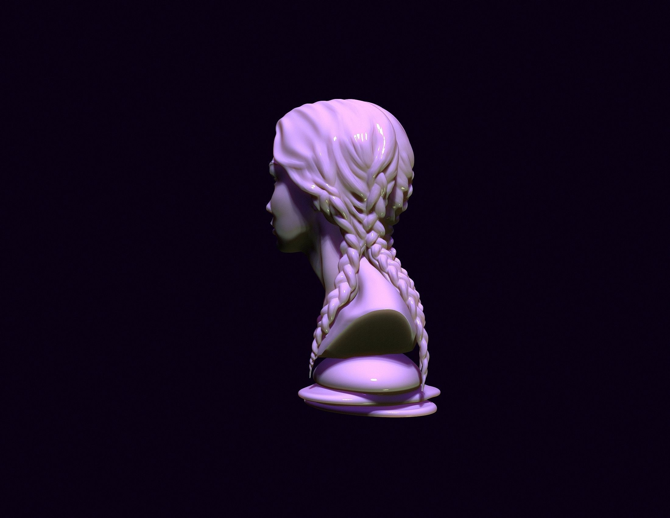 bust of an asian girl 3D print model_7