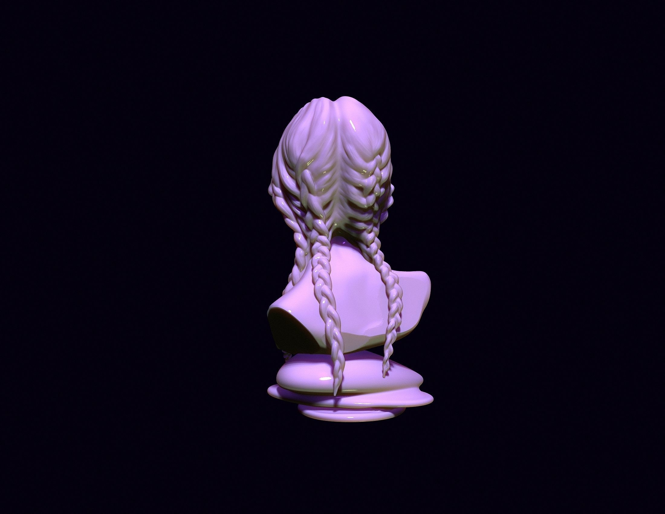 bust of an asian girl 3D print model_8