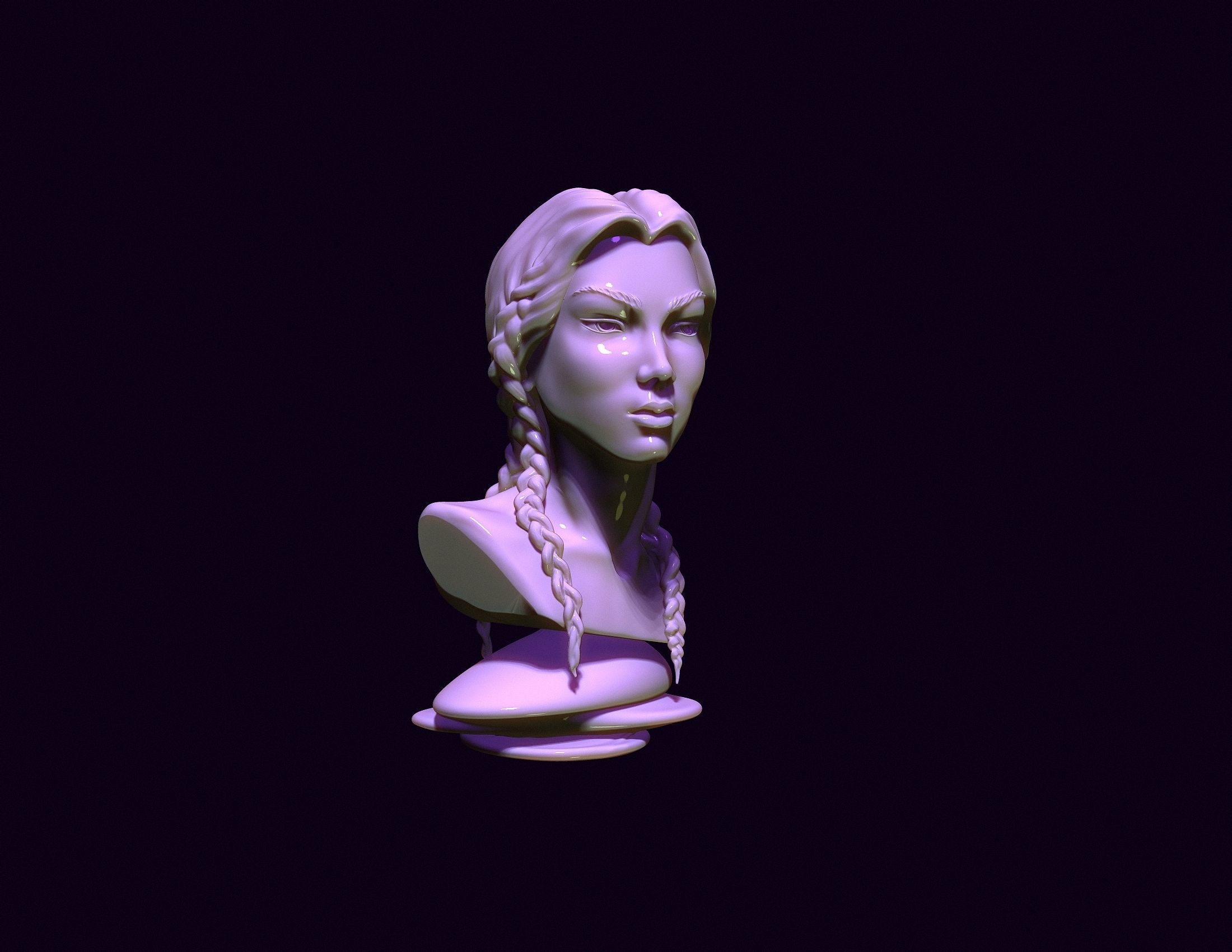 bust of an asian girl 3D print model_13