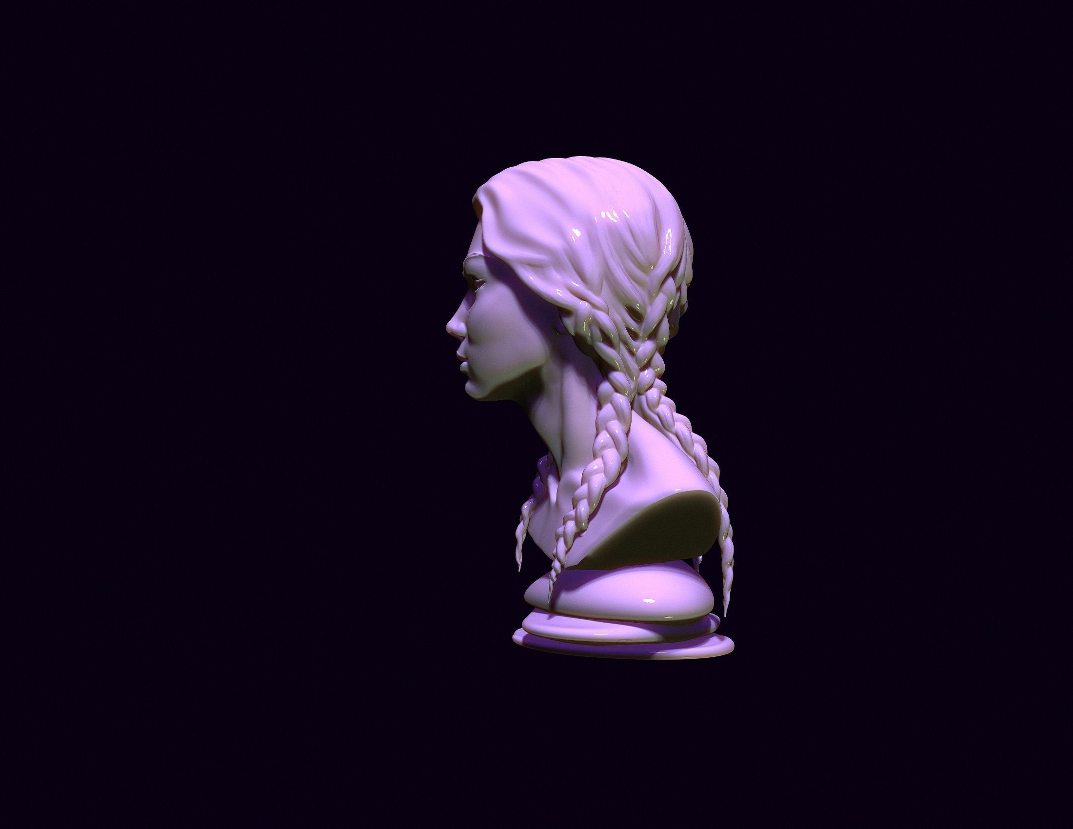 bust of an asian girl 3D print model_6
