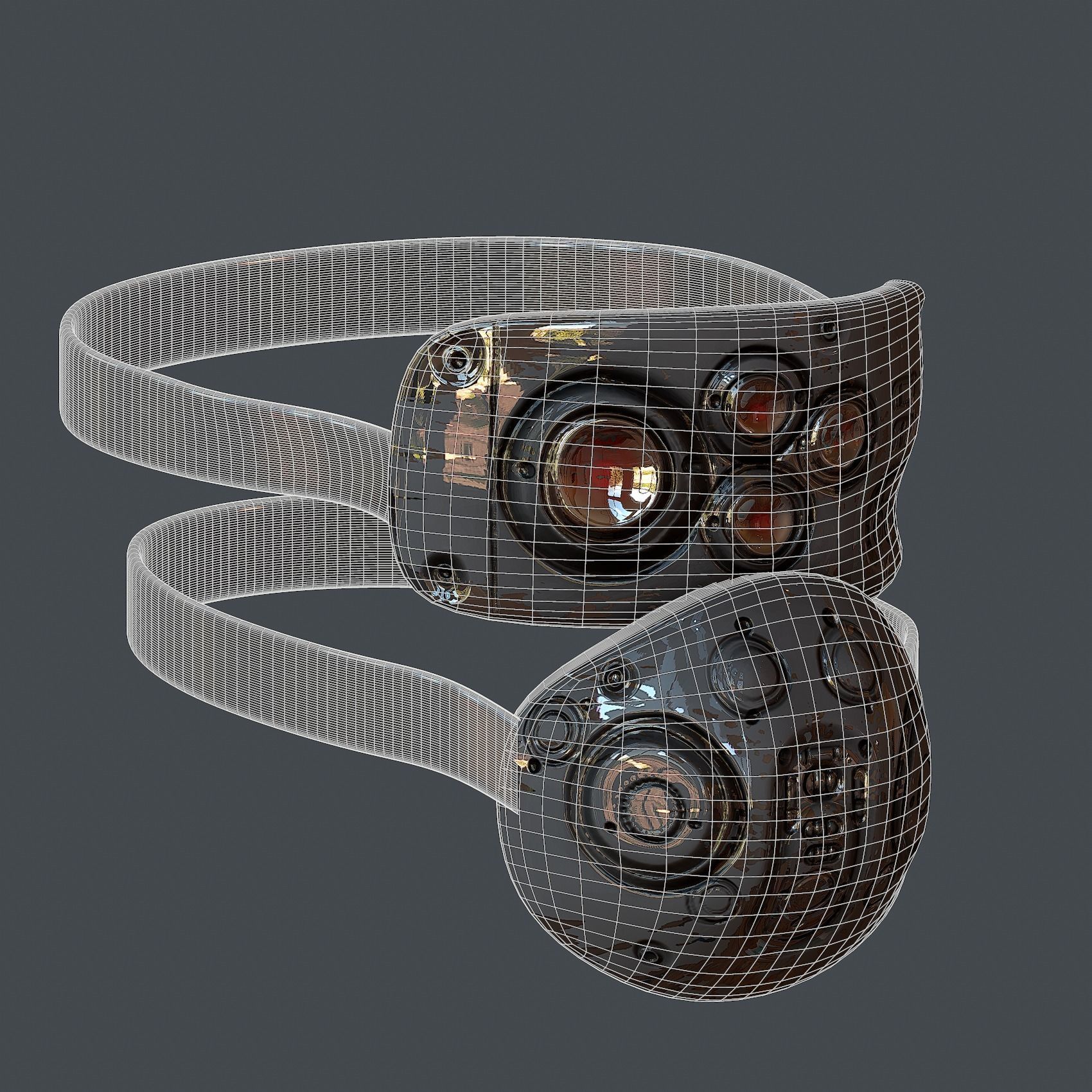 Gas mask helmet 3d model scifi Low-poly Low-poly 3D model_6