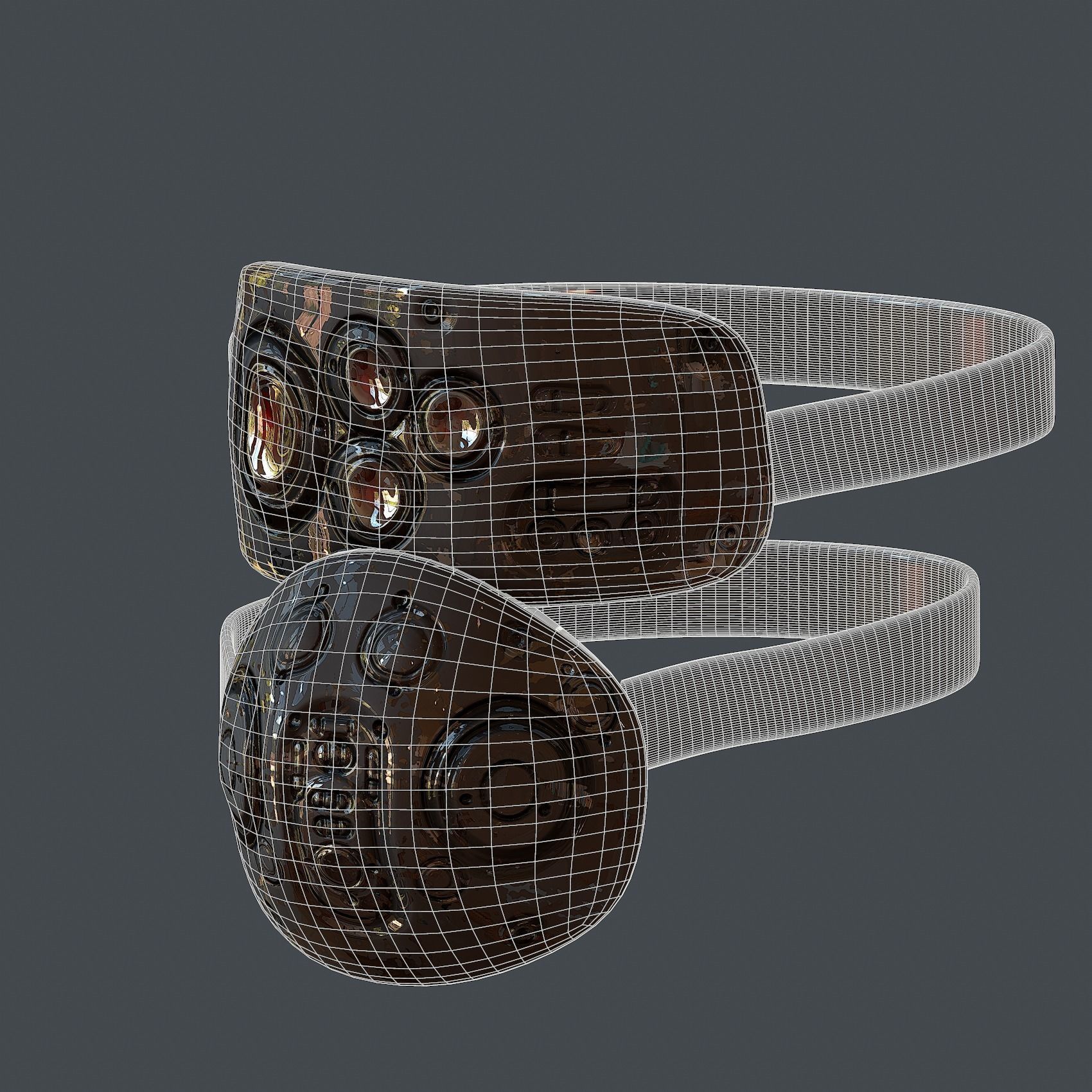 Gas mask helmet 3d model scifi Low-poly Low-poly 3D model_7