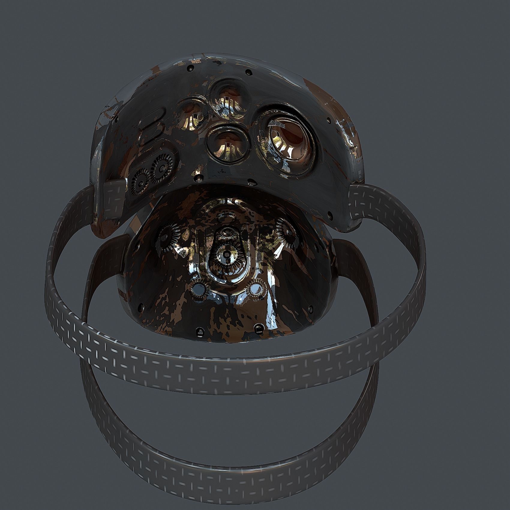 Gas mask helmet 3d model scifi Low-poly Low-poly 3D model_1