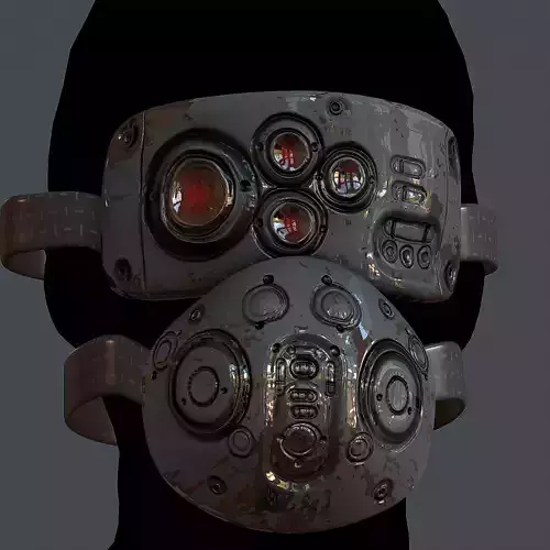 Gas mask helmet 3d model scifi Low-poly