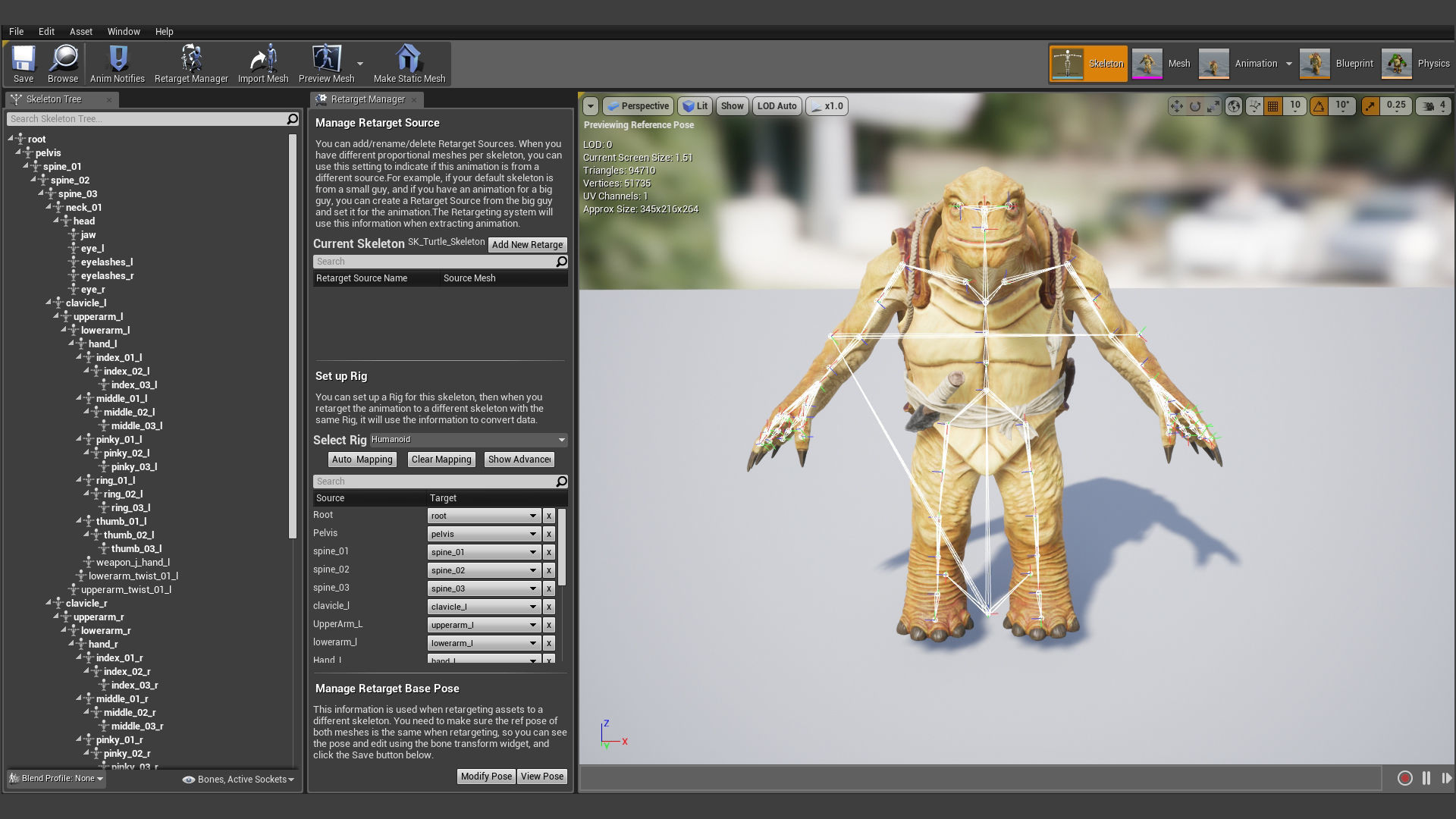 Turtle star wars character in woods with stick Low-poly 3D model_6