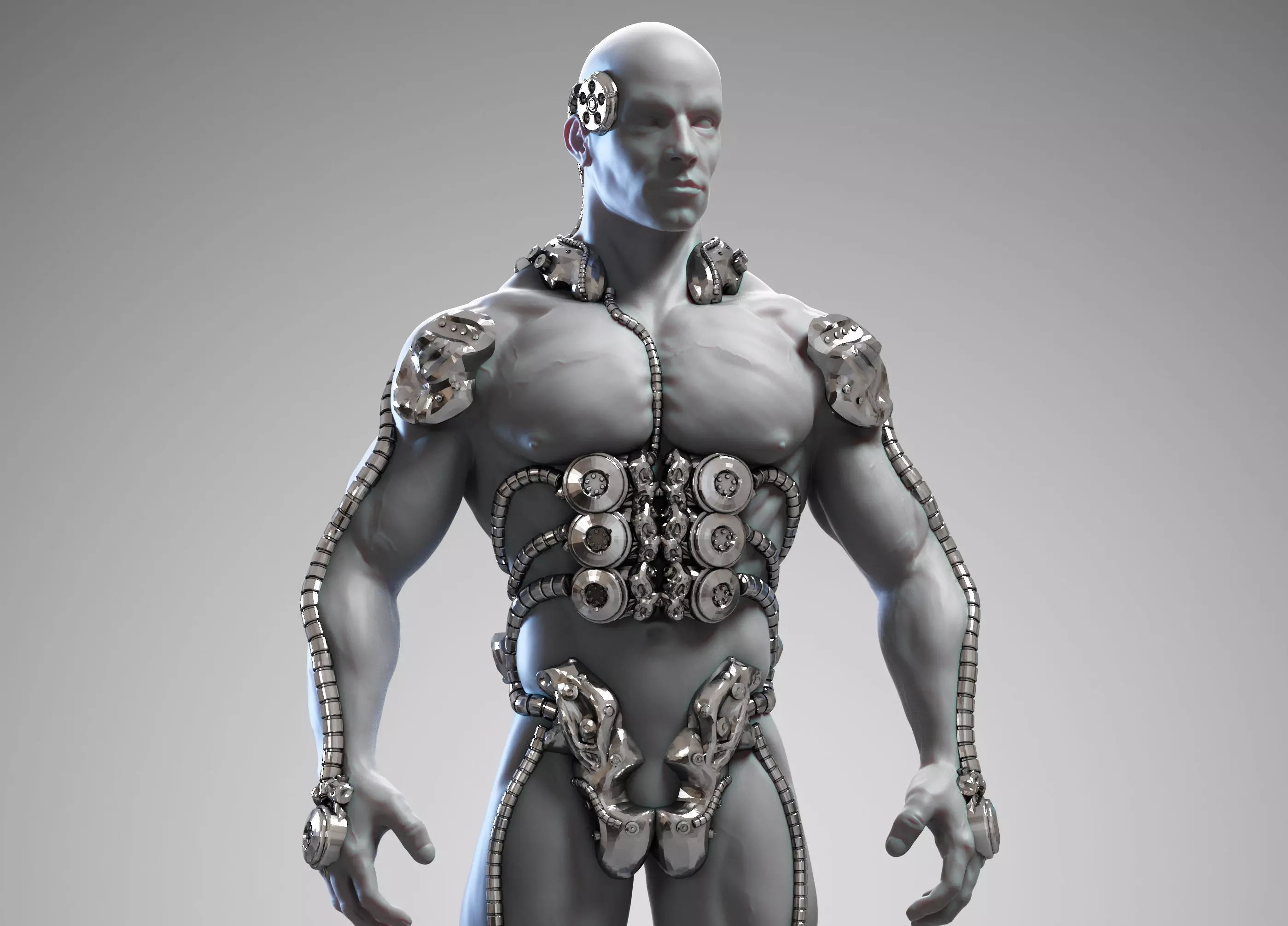 human robot  anatomy a01 3D print model 3D print model_0