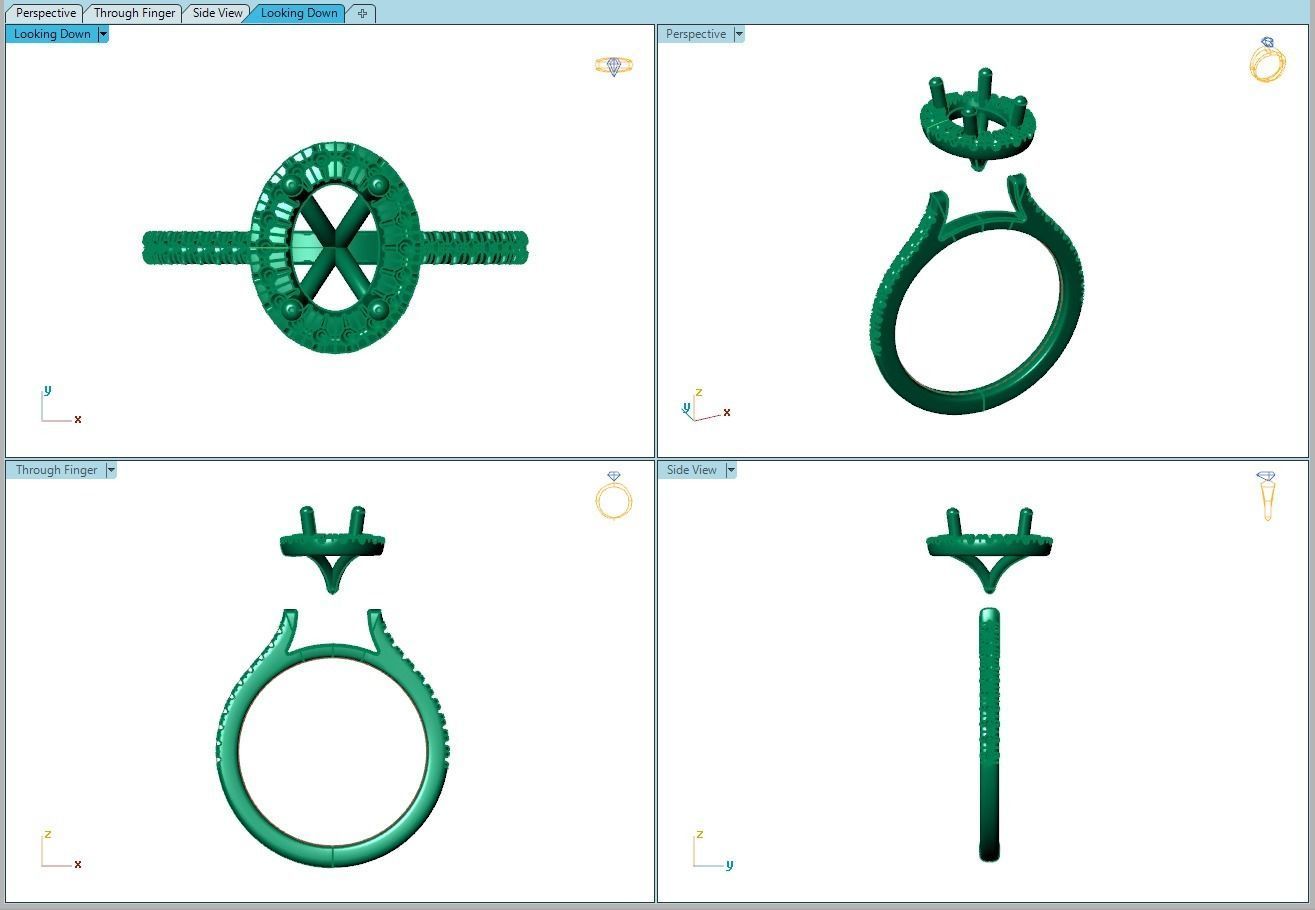 Ring282 oval diamond halo engagement ring gold 3D print model_8