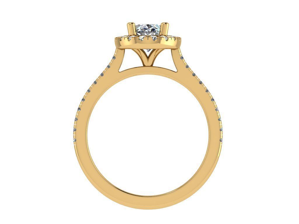 Ring282 oval diamond halo engagement ring gold 3D print model_2