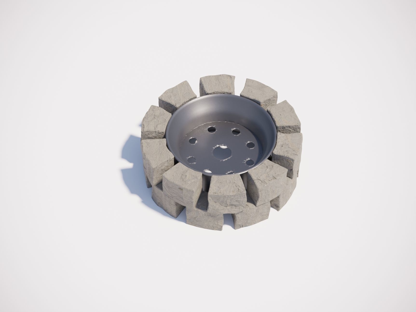 BRAZIER concrete fire pit made of bricks Free 3D model_1