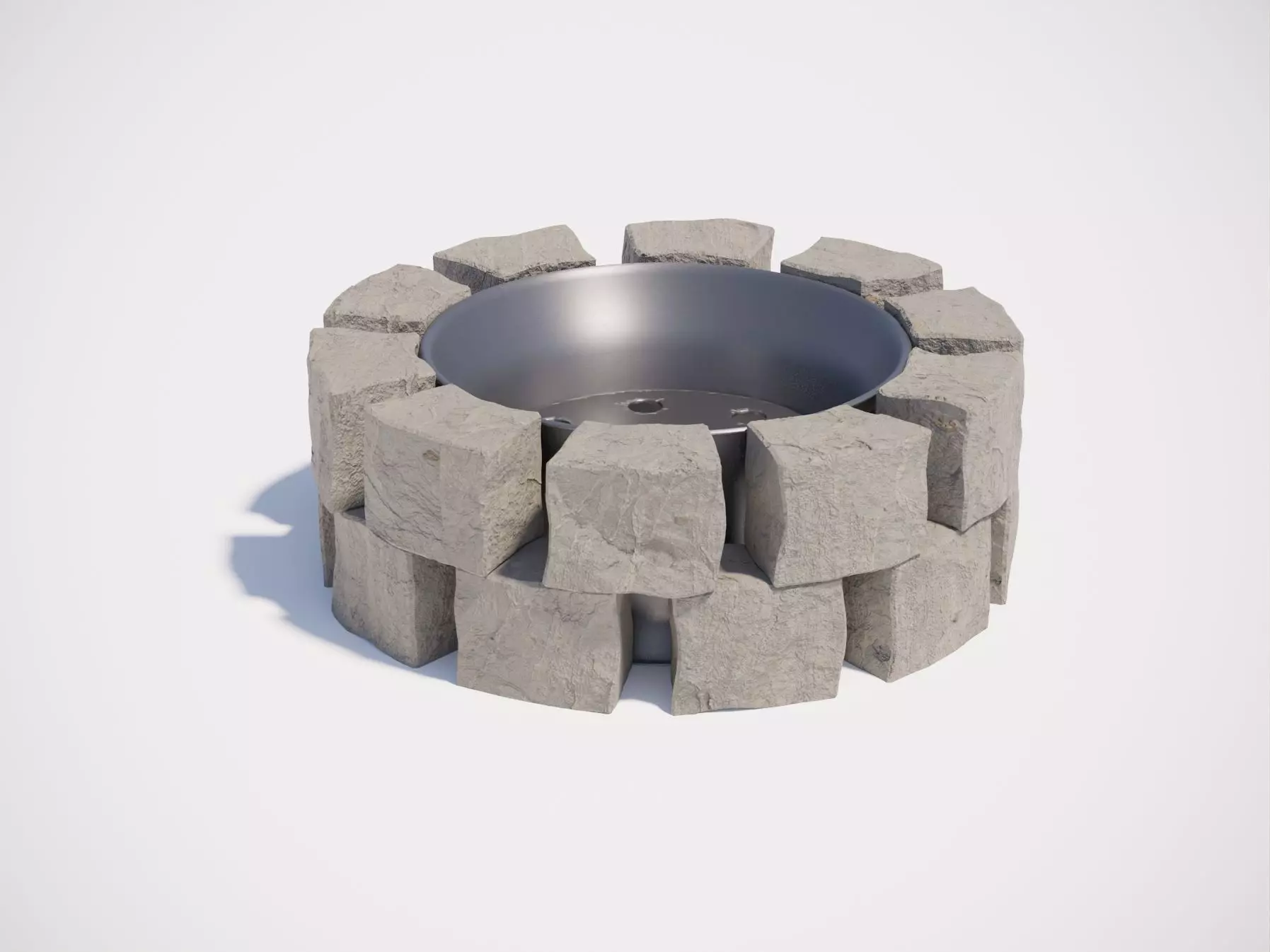 BRAZIER concrete fire pit made of bricks Free 3D model_0