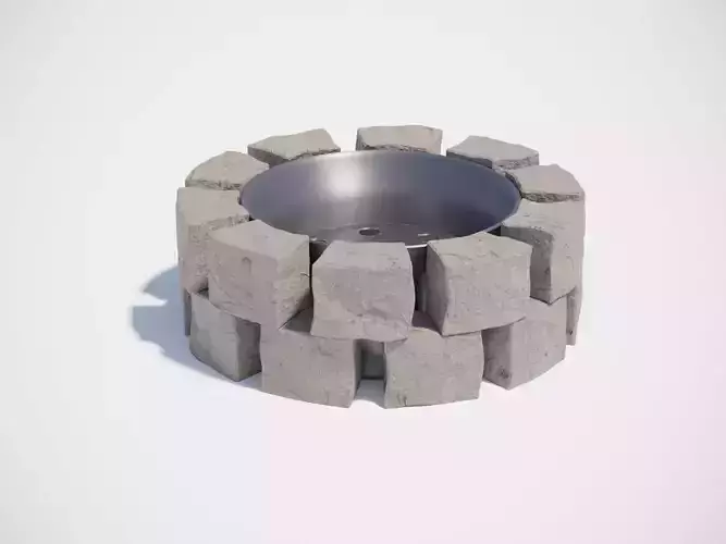 BRAZIER concrete fire pit made of bricks