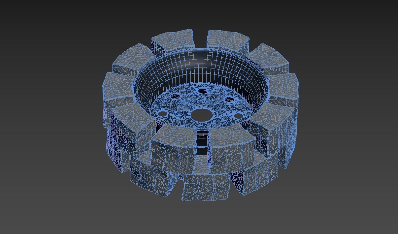 BRAZIER concrete fire pit made of bricks Free 3D model_3