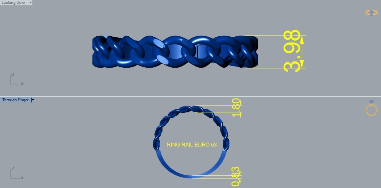 Chain Ring R 144 3D print model_4
