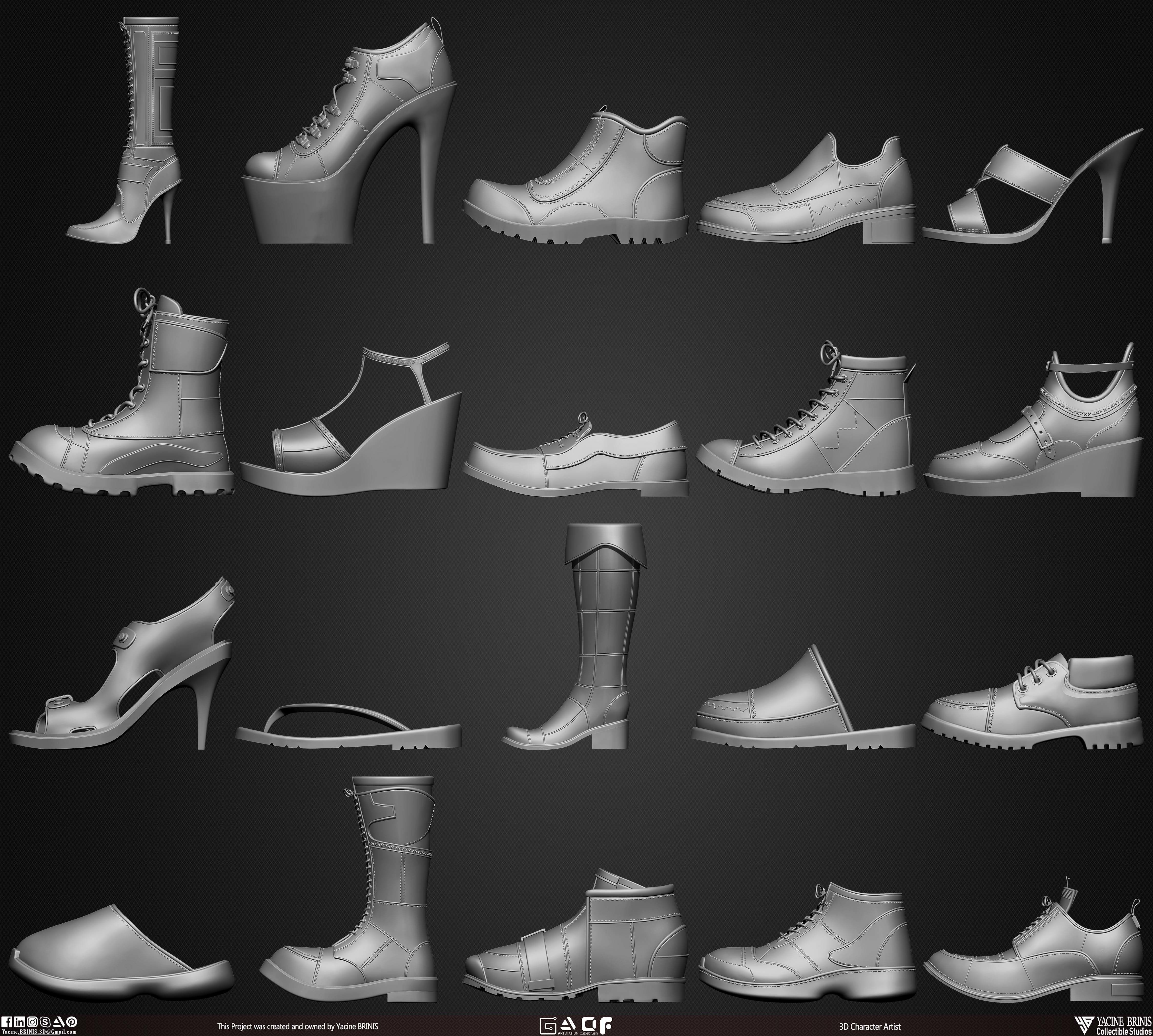 Pack of 20 Shoes Volume 05 Low-poly 3D model_2