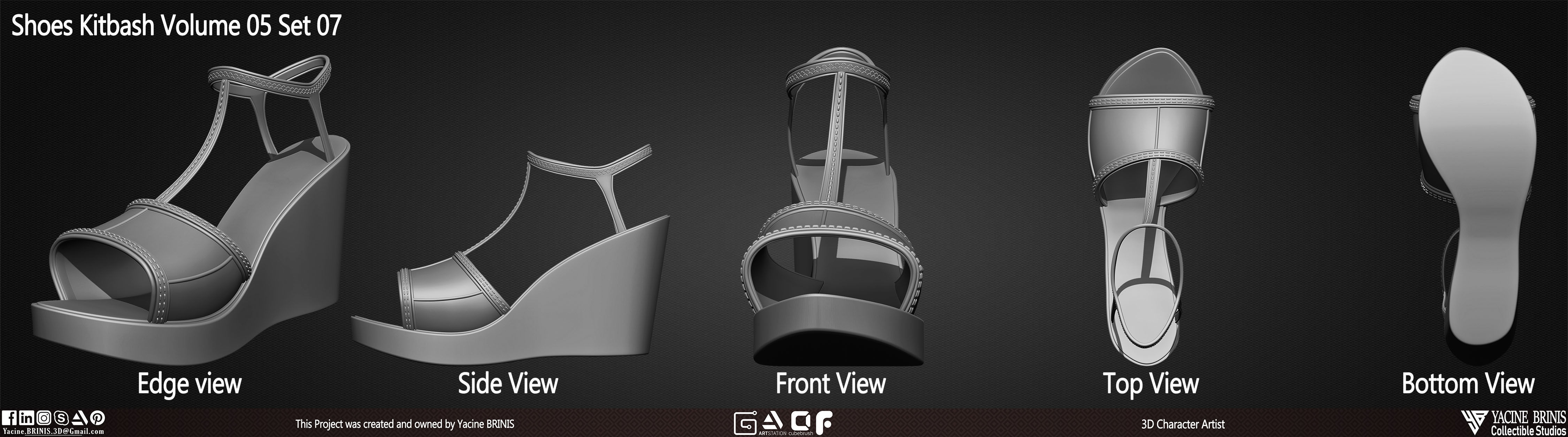 Pack of 20 Shoes Volume 05 Low-poly 3D model_12