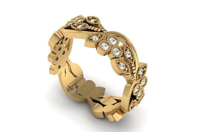 Vintage Style Wedding Eternity Ring R 145 3D print model