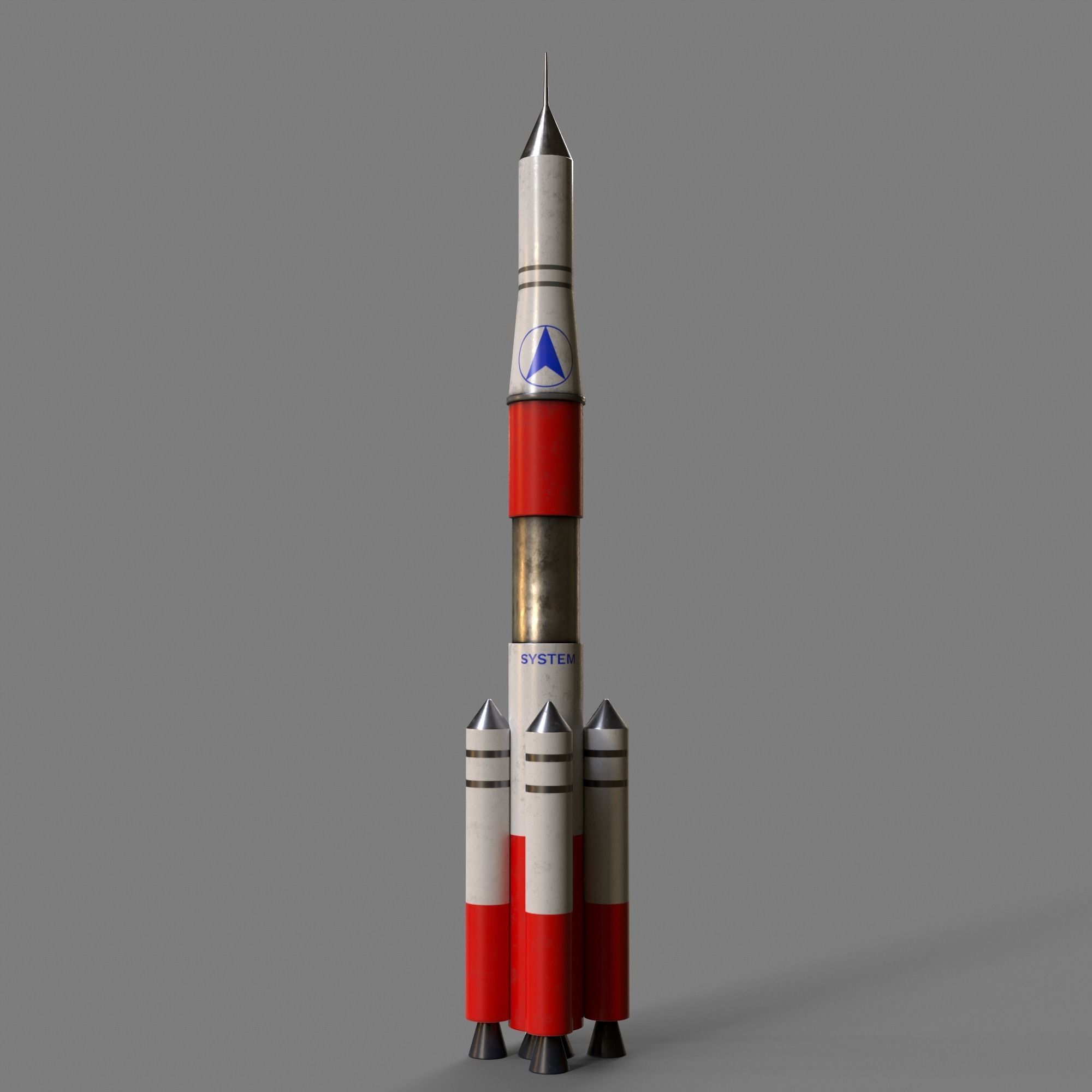 A low-poly 3D model of a simple model of a space rocket Low-poly 3D model_1