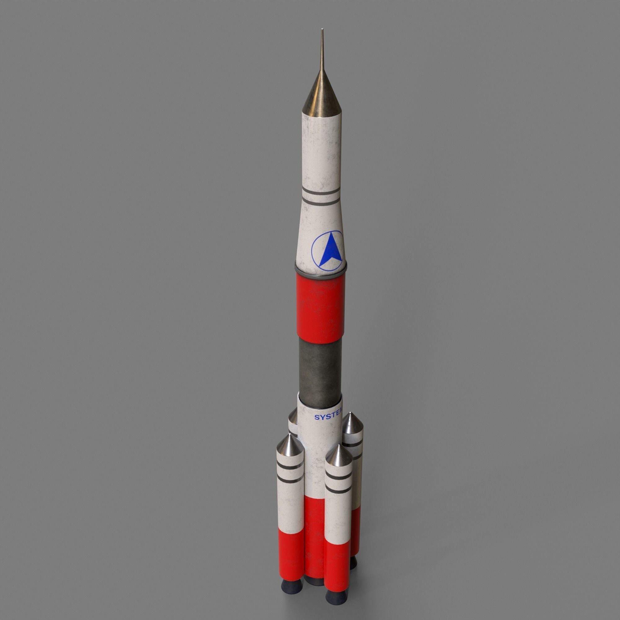 A low-poly 3D model of a simple model of a space rocket Low-poly 3D model_2