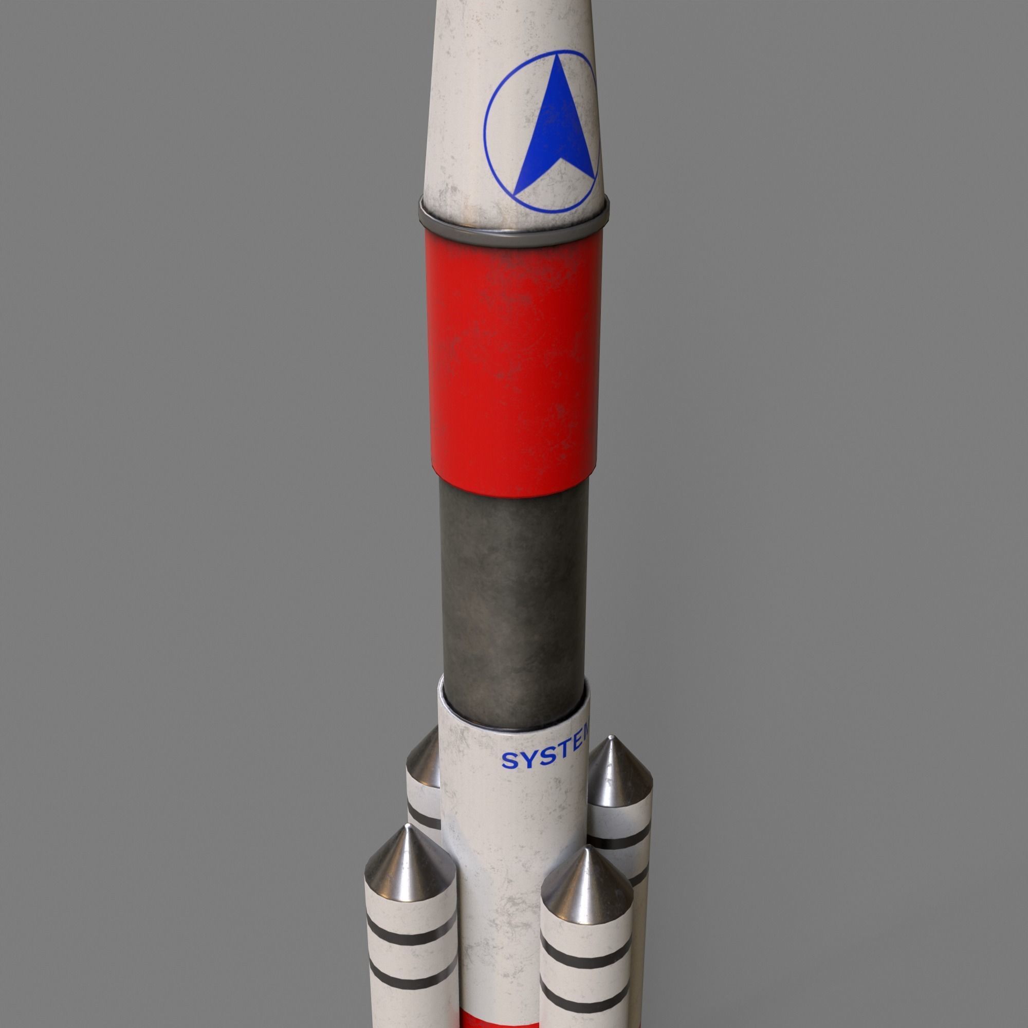 A low-poly 3D model of a simple model of a space rocket Low-poly 3D model_3