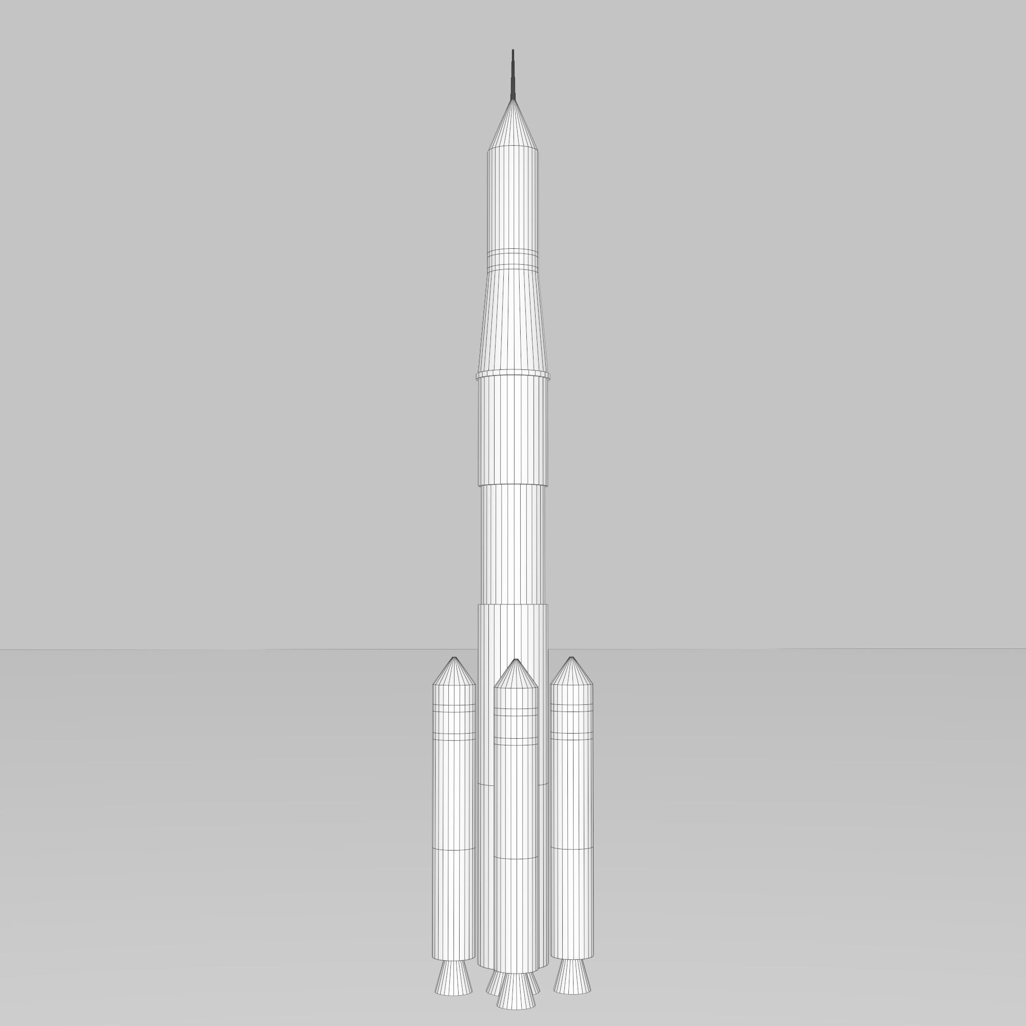 A low-poly 3D model of a simple model of a space rocket Low-poly 3D model_6