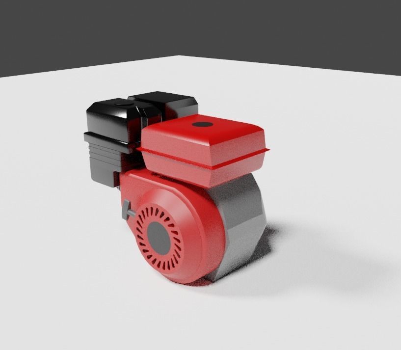 Low Poly Engine bike pump Low-poly 3D model_1