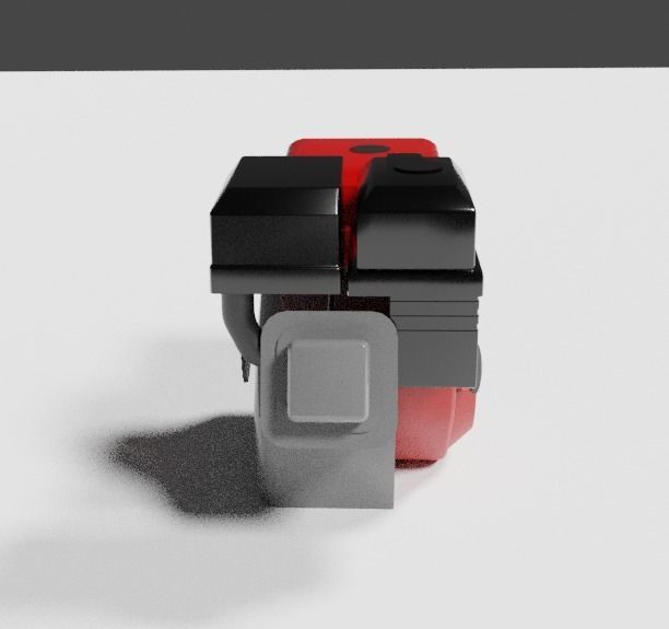 Low Poly Engine bike pump Low-poly 3D model_3