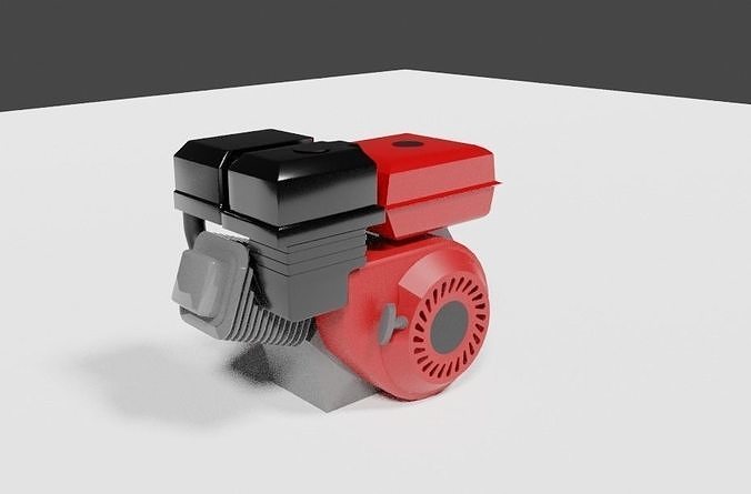Low Poly Engine bike pump Low-poly 3D model
