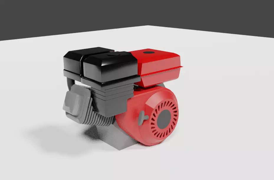 Low Poly Engine bike pump Low-poly 3D model_0