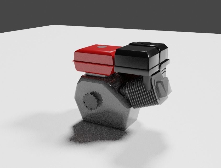 Low Poly Engine bike pump Low-poly 3D model_2