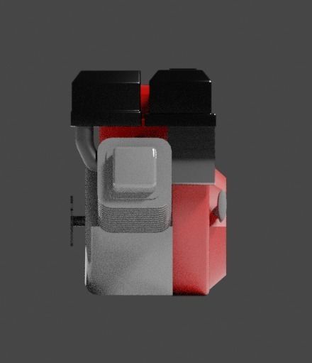 Low Poly Engine bike pump Low-poly 3D model_5