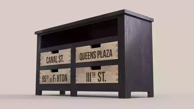 3D model of vintage and industrial style furniture