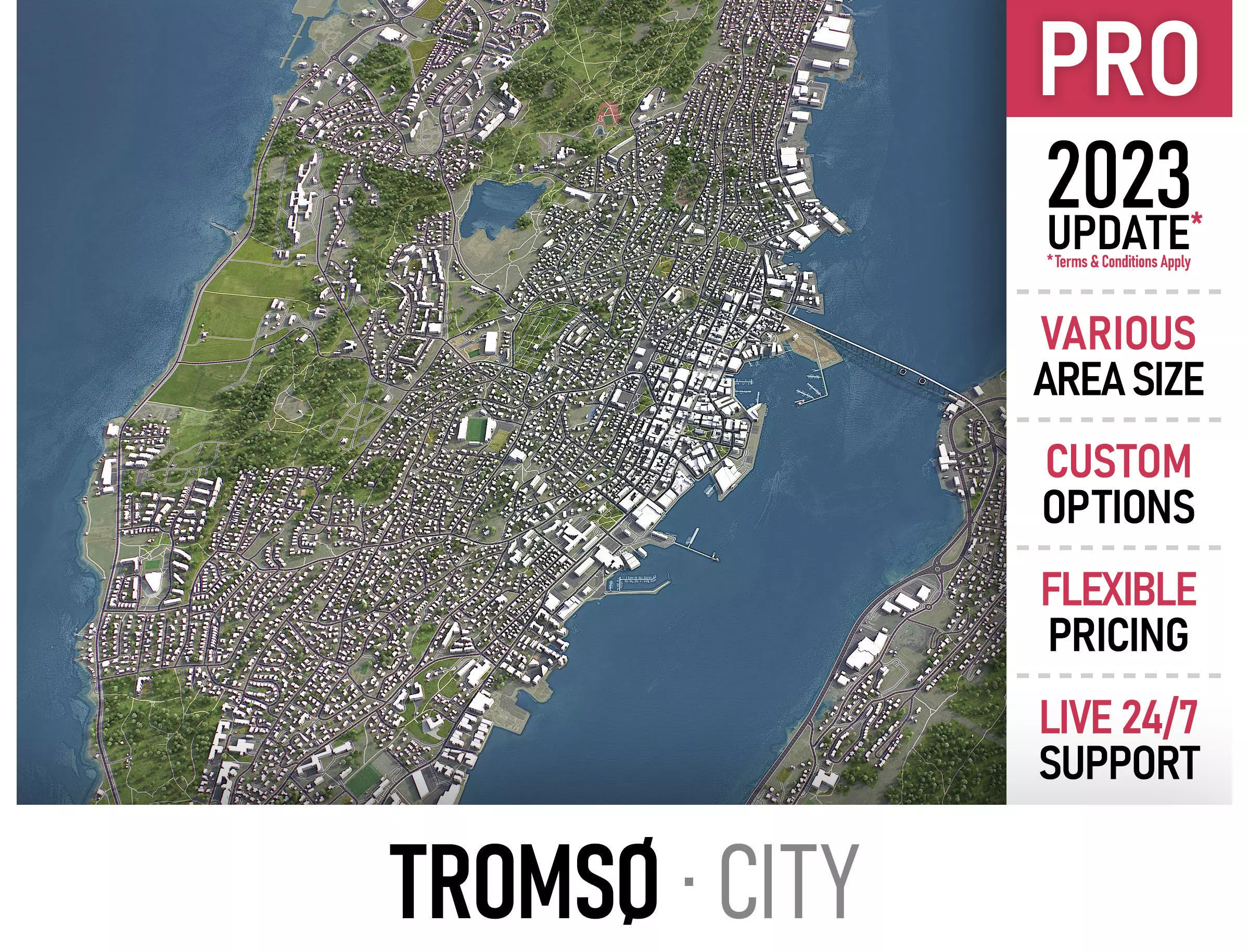 Tromso Low-poly 3D model