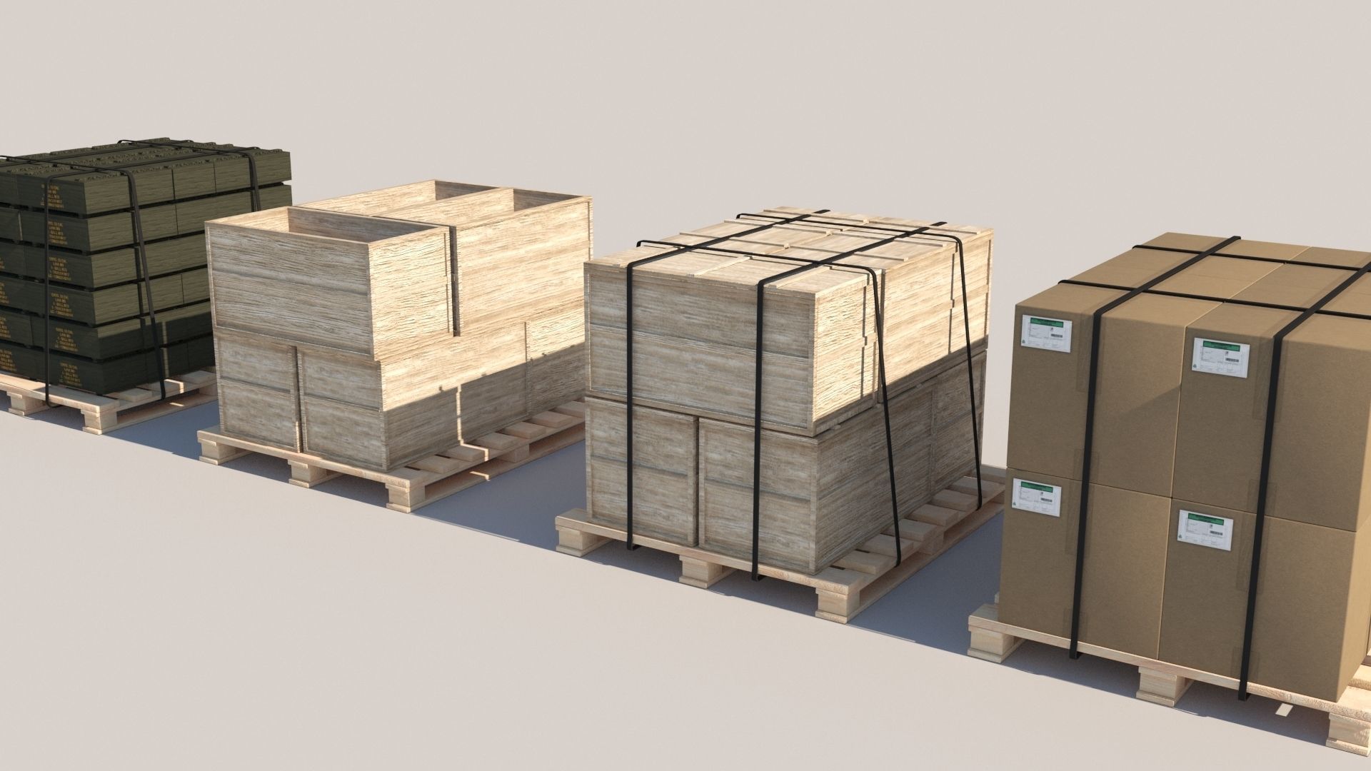 Pallet Collection with cargo 3D model_7
