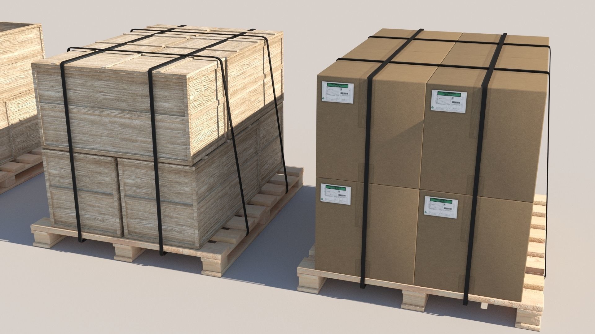 Pallet Collection with cargo 3D model_3