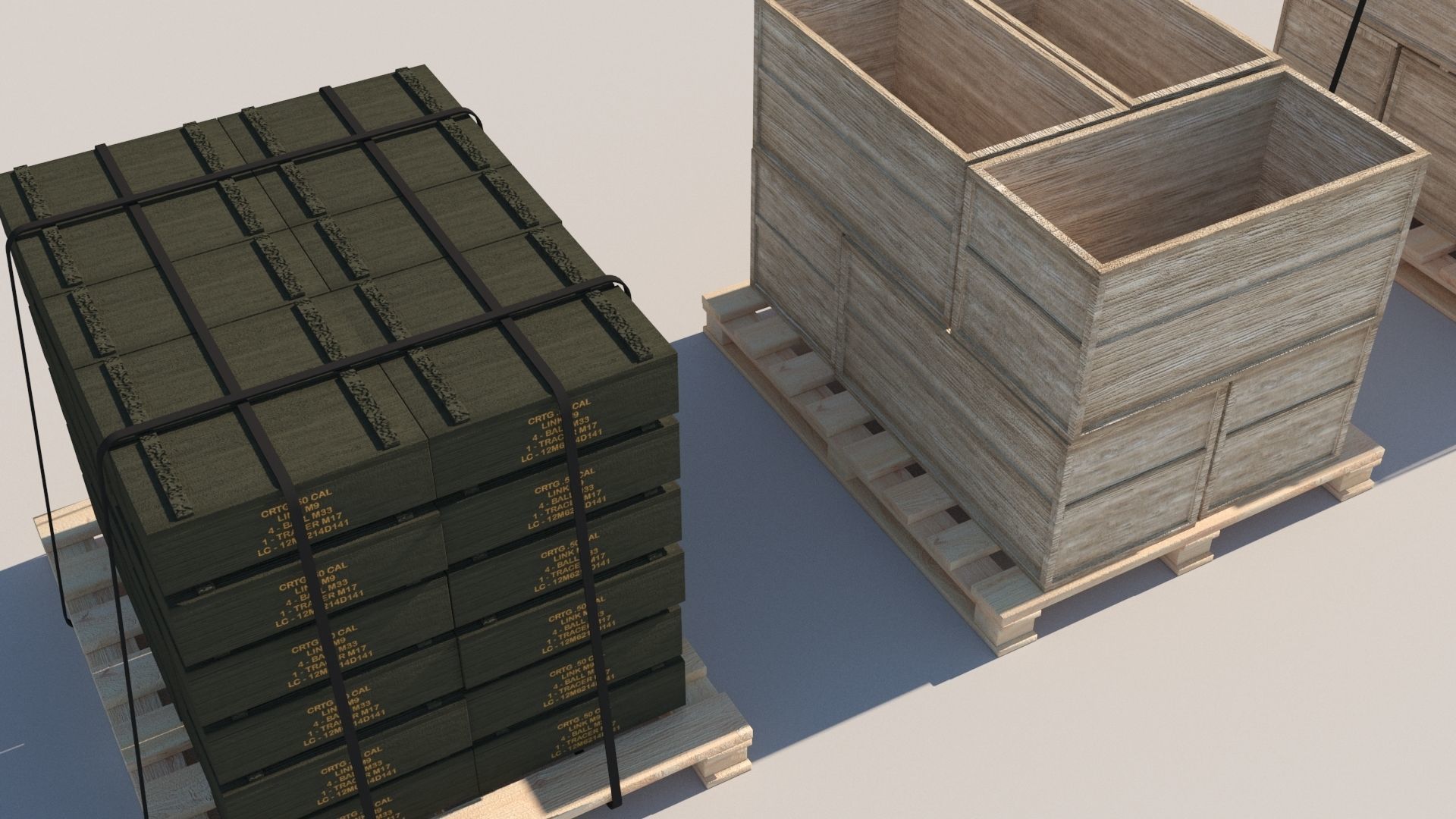 Pallet Collection with cargo 3D model_2