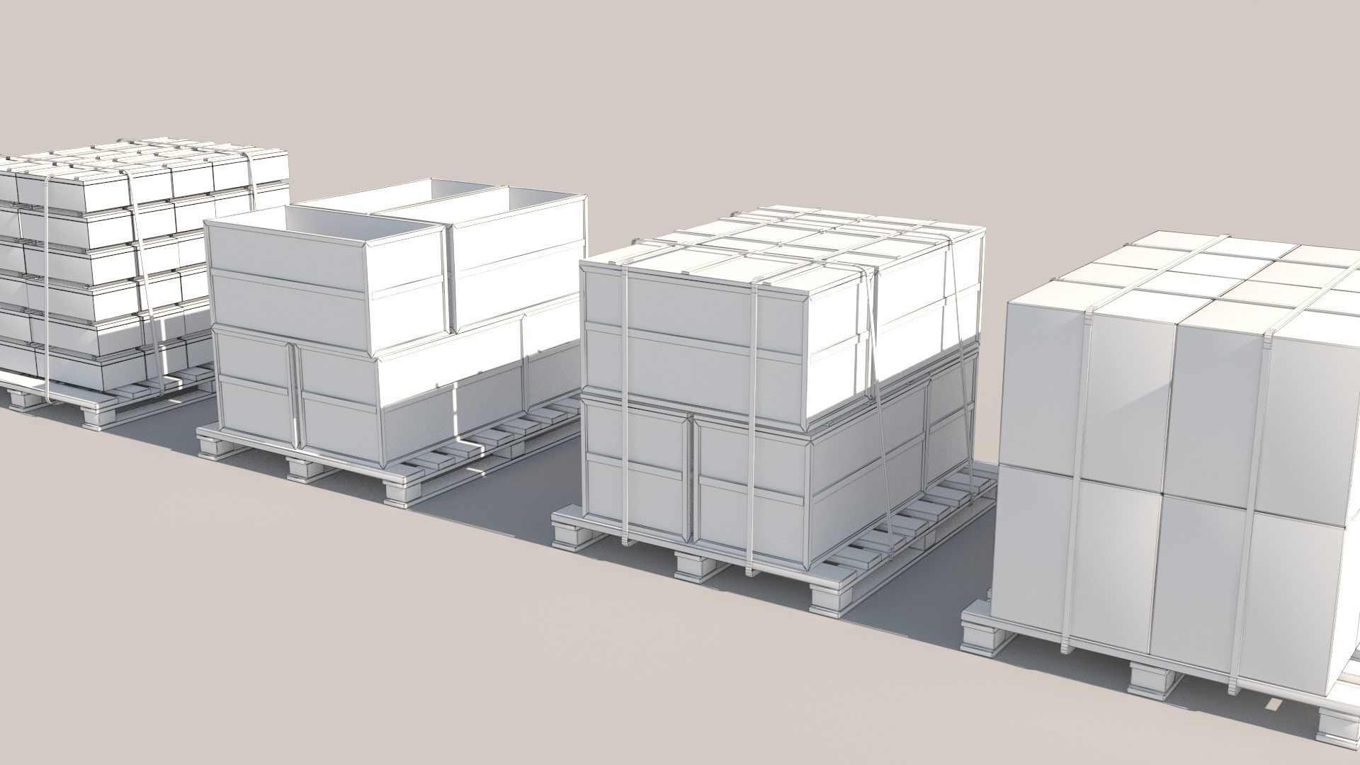 Pallet Collection with cargo 3D model_15