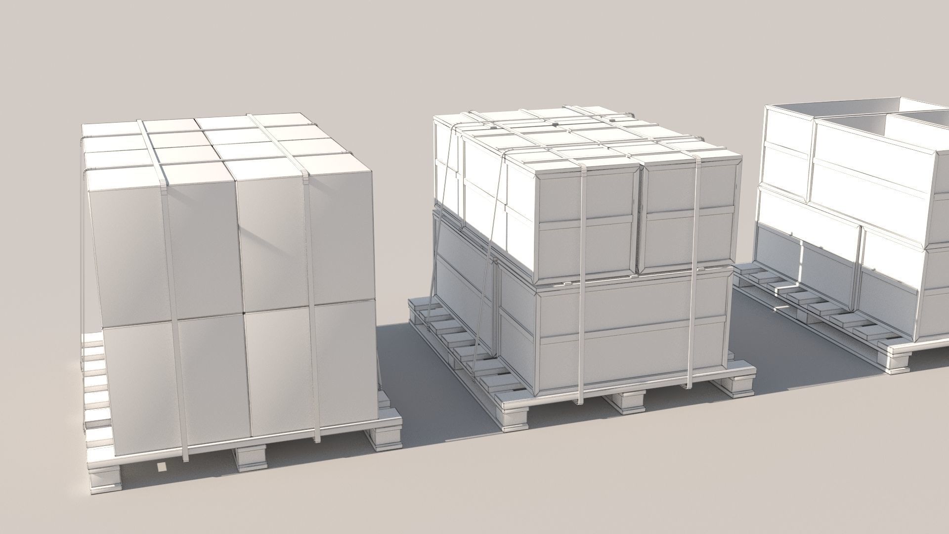 Pallet Collection with cargo 3D model_12