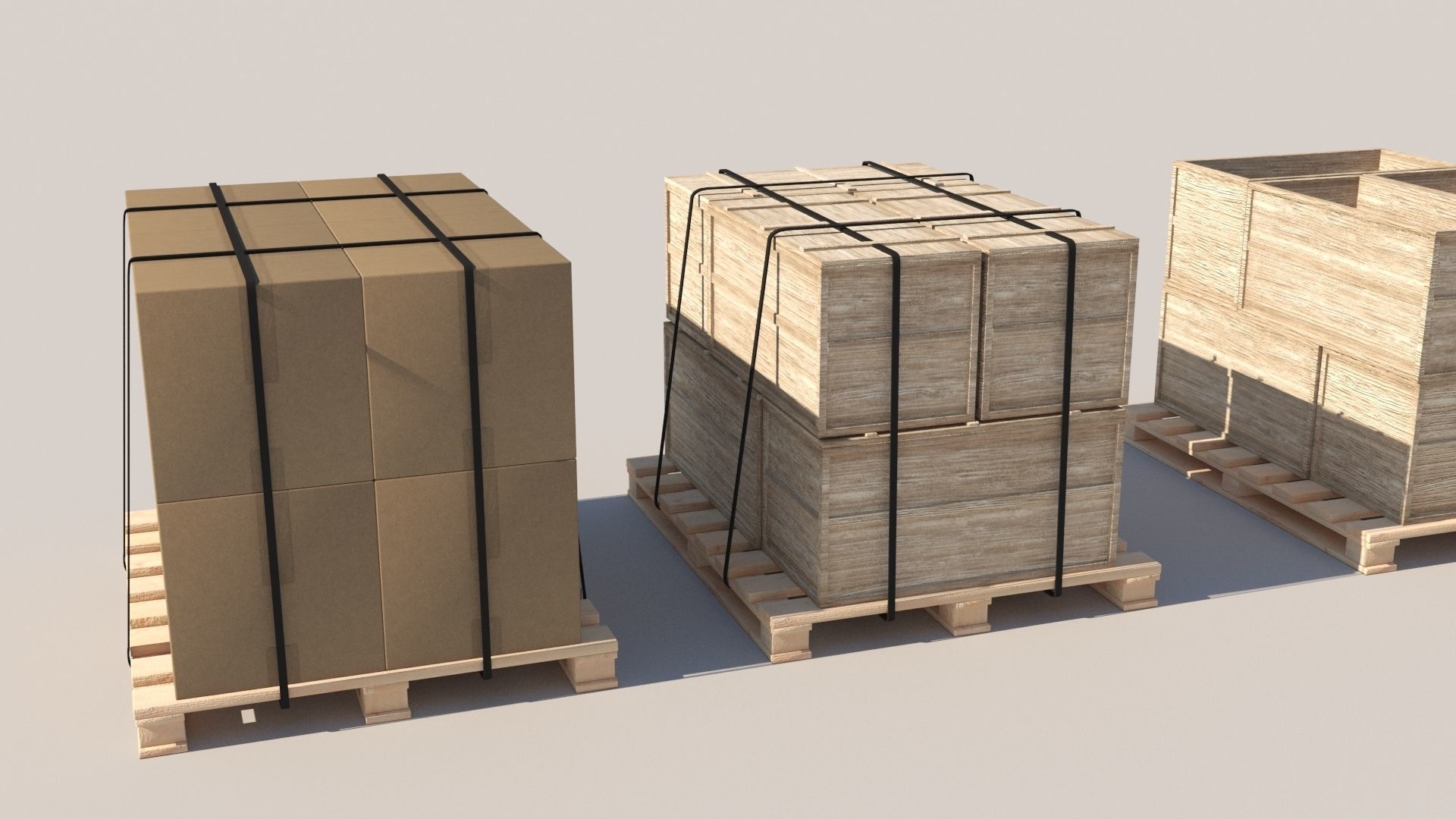 Pallet Collection with cargo 3D model_4