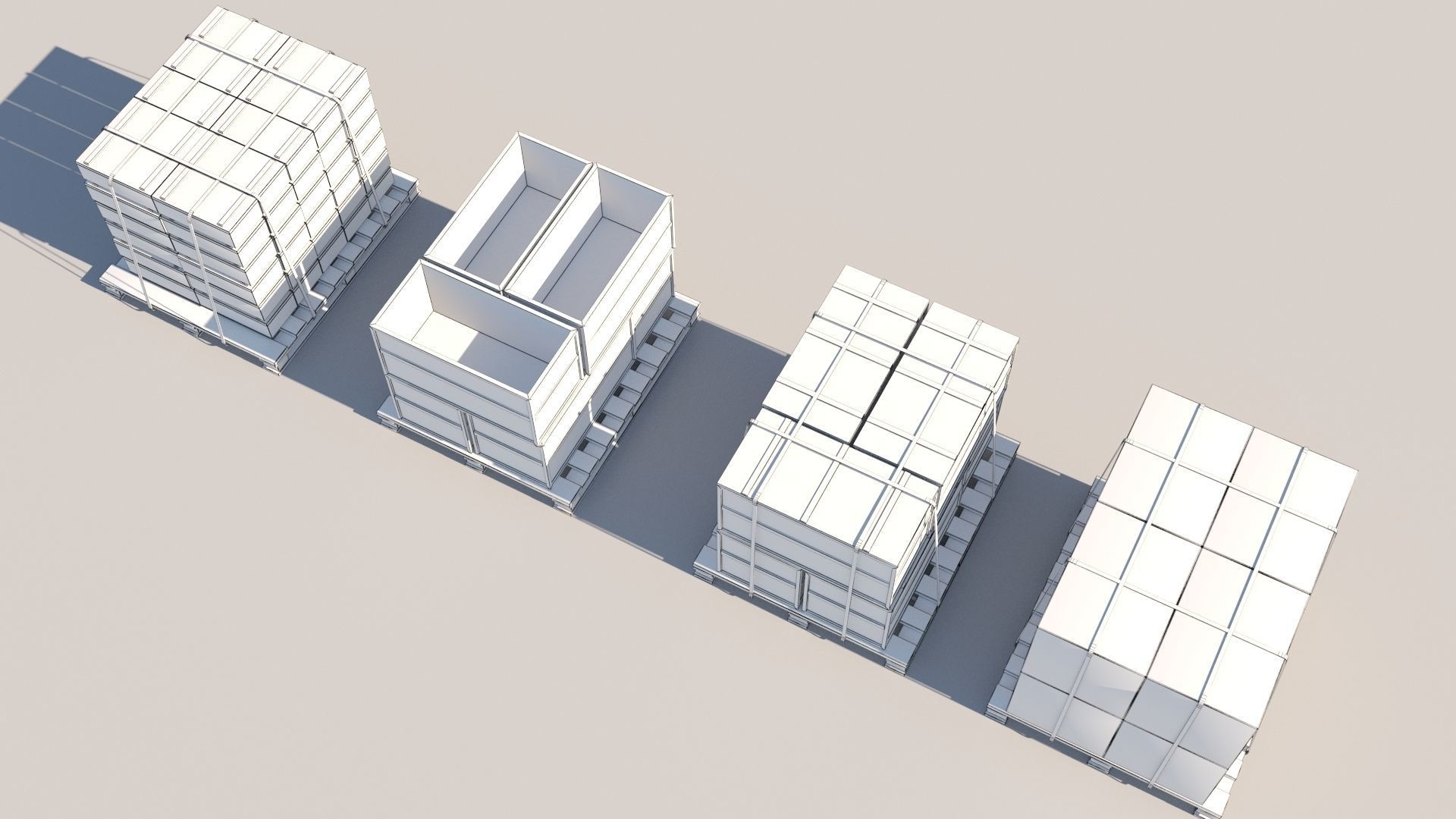 Pallet Collection with cargo 3D model_8