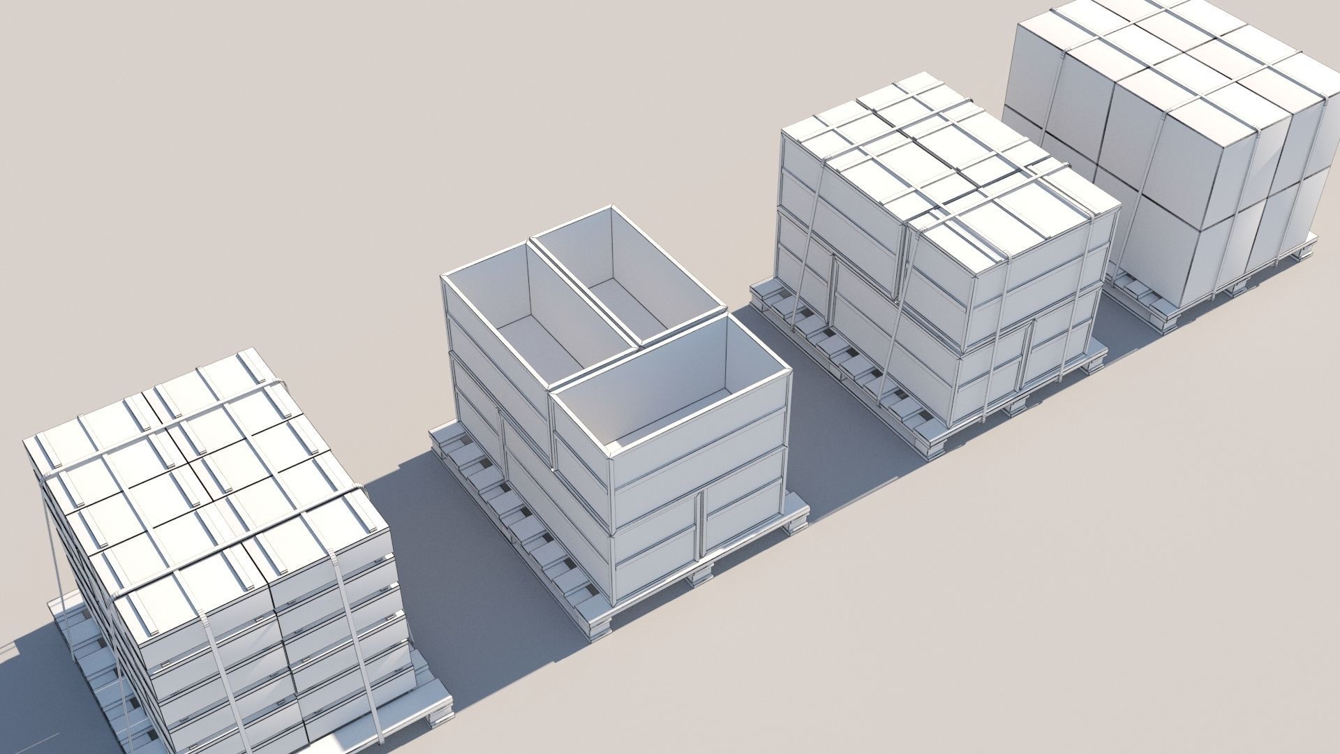 Pallet Collection with cargo 3D model_9