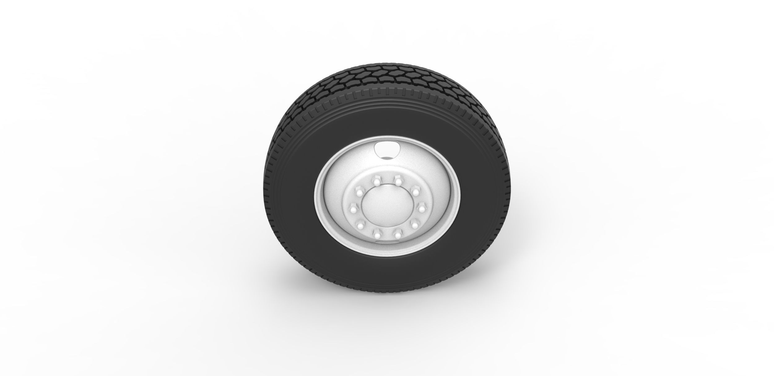 2 Hole front wheel of old school truck Scale 1 to 25 3D print model_5