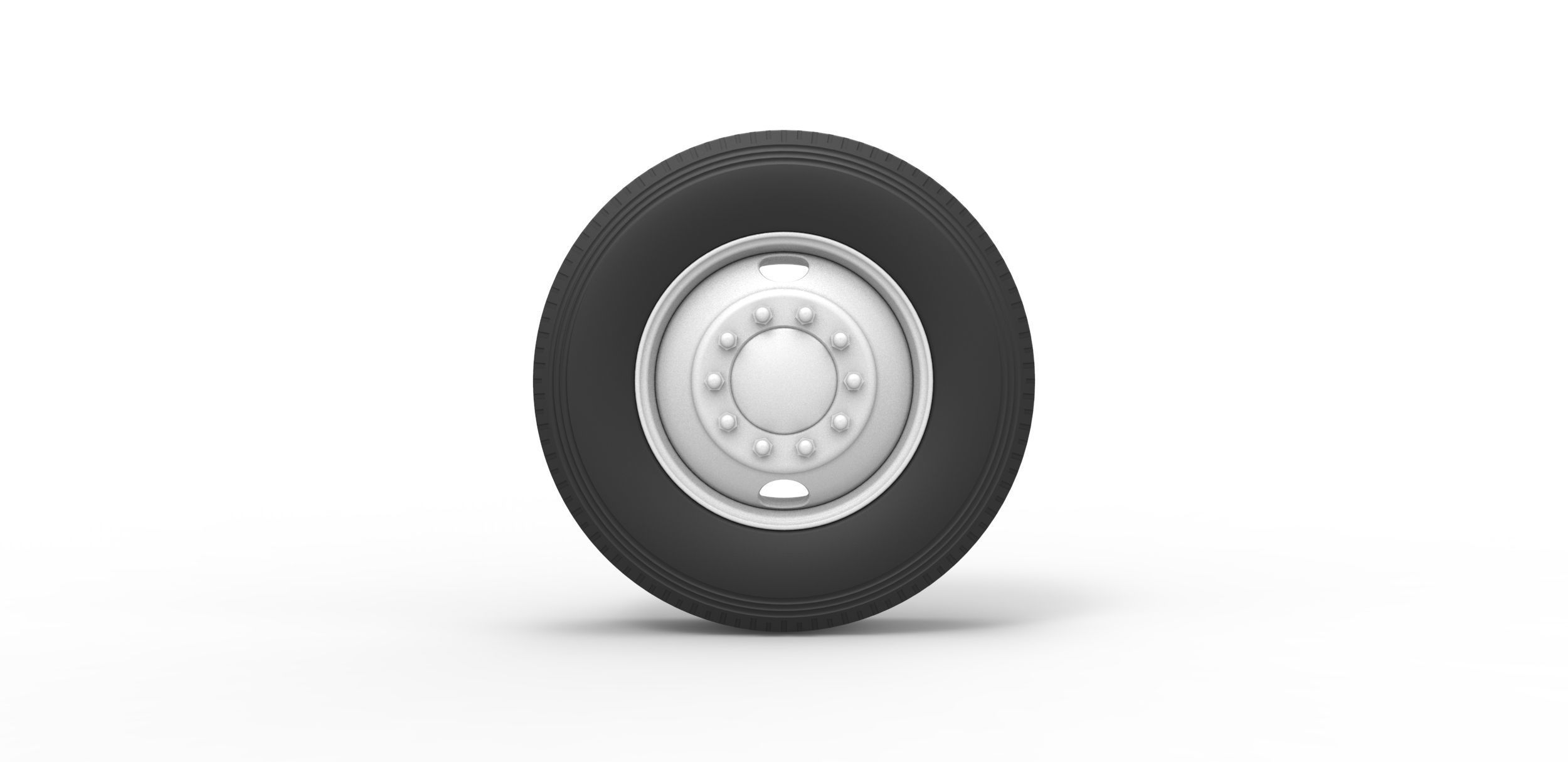 2 Hole front wheel of old school truck Scale 1 to 25 3D print model_4