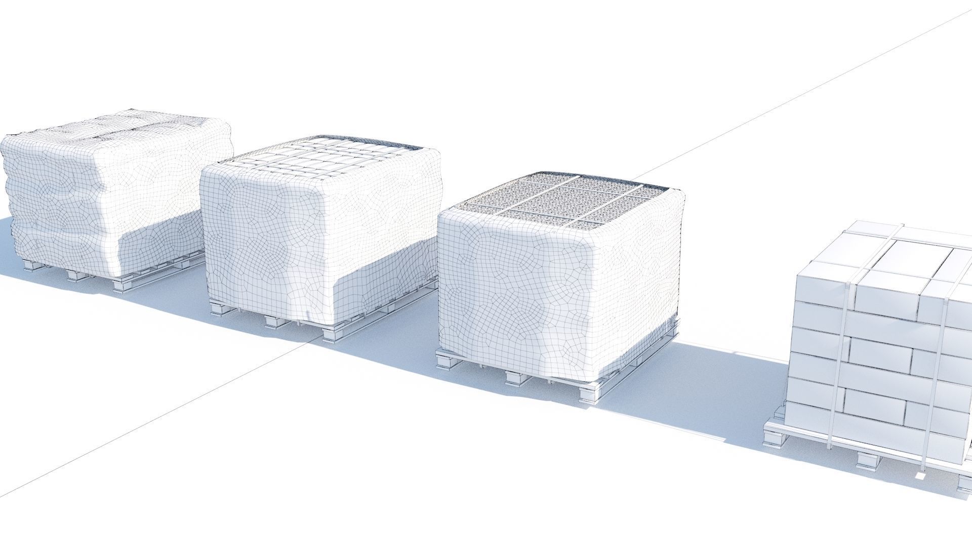 Pallet Collection with bricks 3D model_9